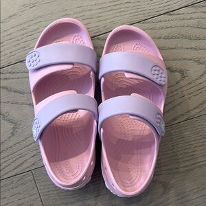 CROCS Pink and Purple Kids Sandals with Adjustable Straps